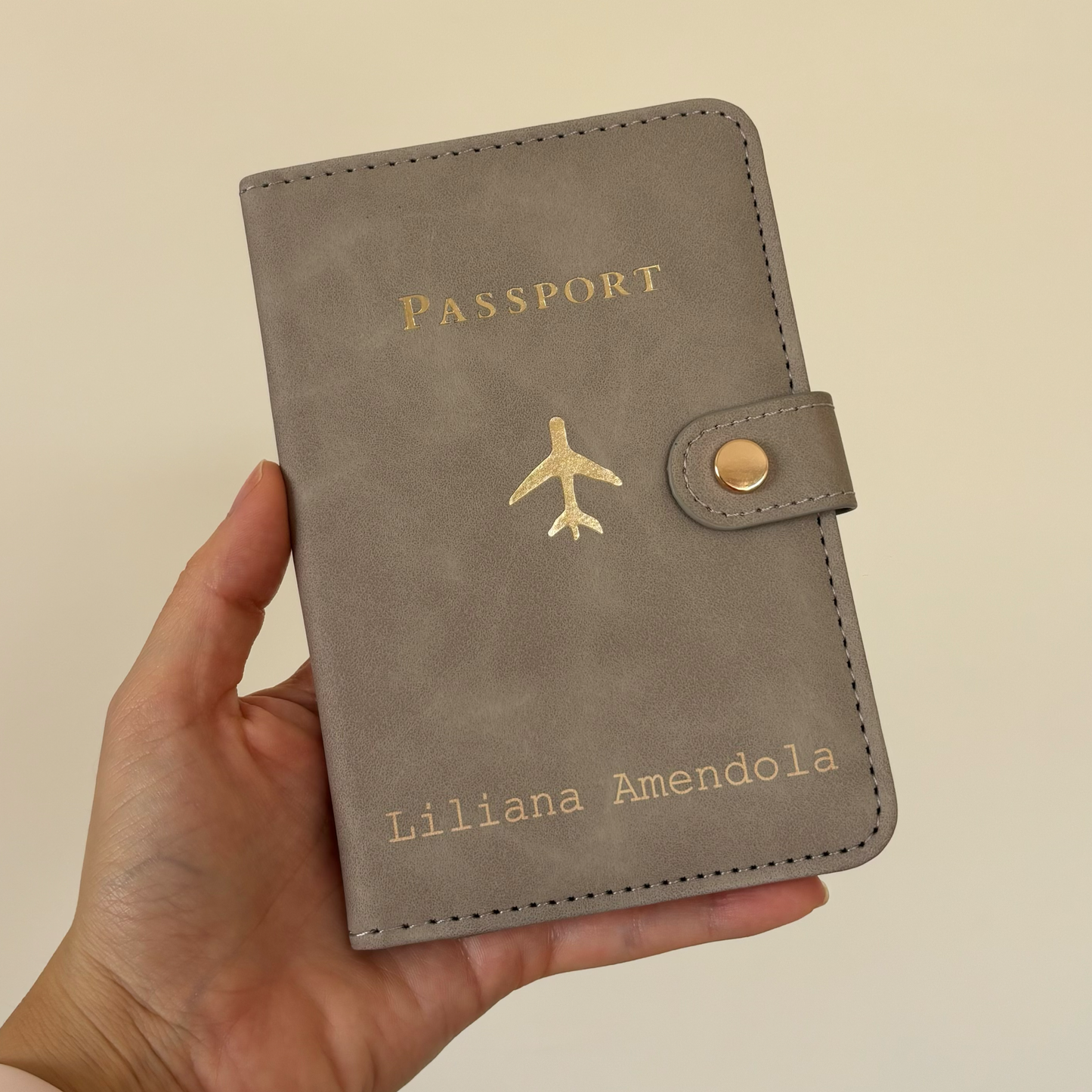 Portapasaporte Gris Mod.Gold