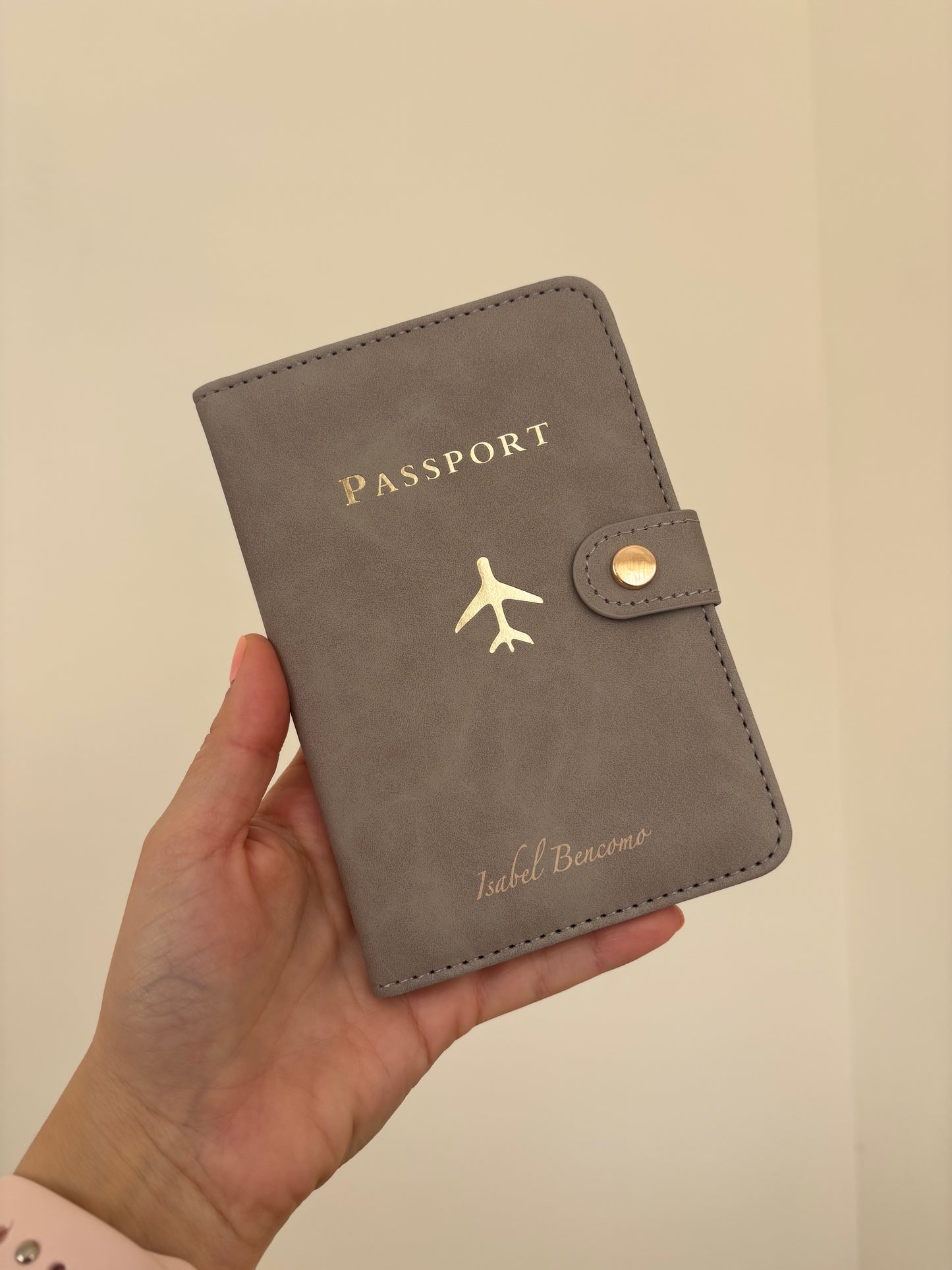 Portapasaporte Gris Mod.Gold