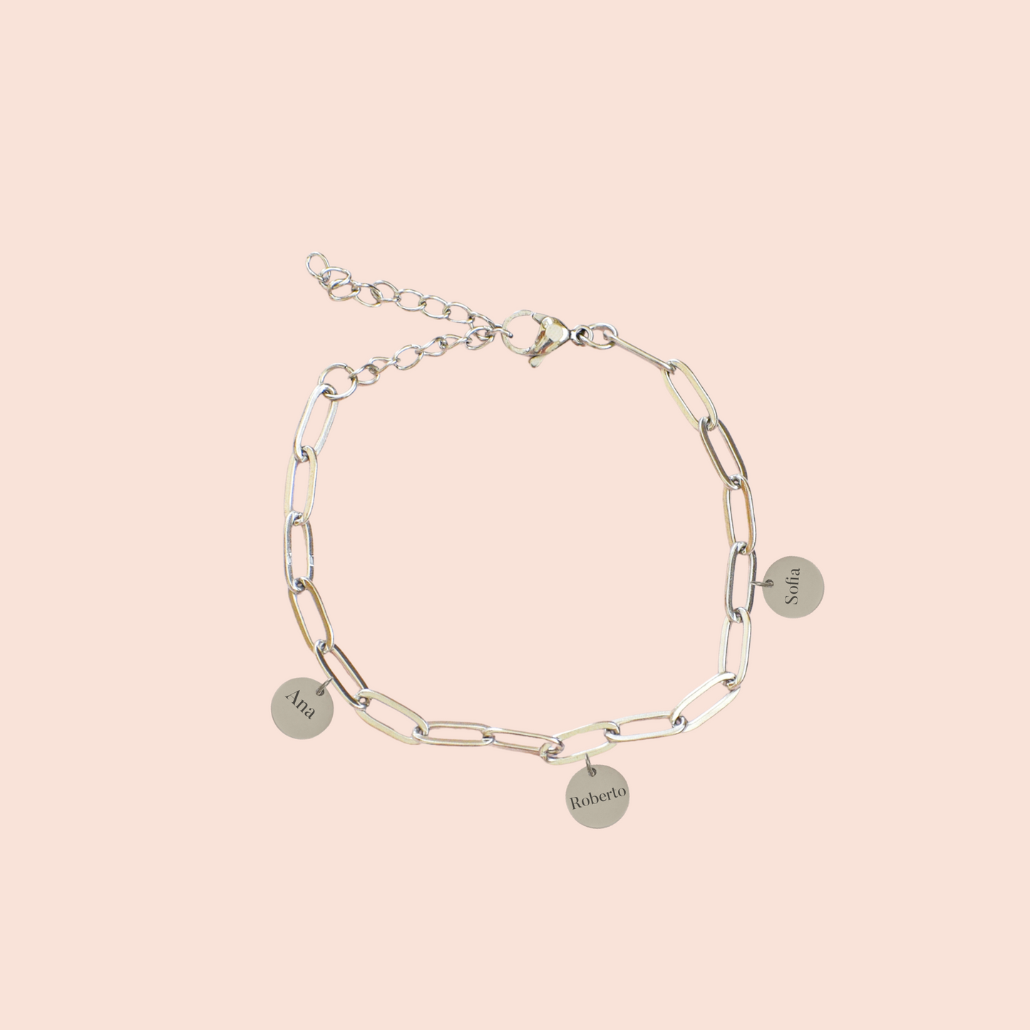 Brazalete Eslabones Plateado