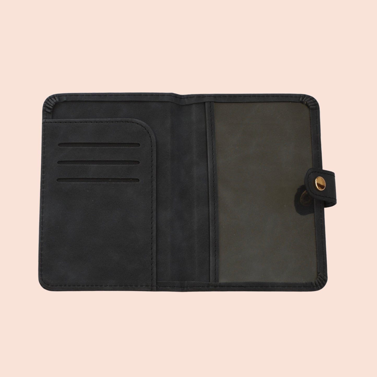 Portapasaporte Negro/Dorado