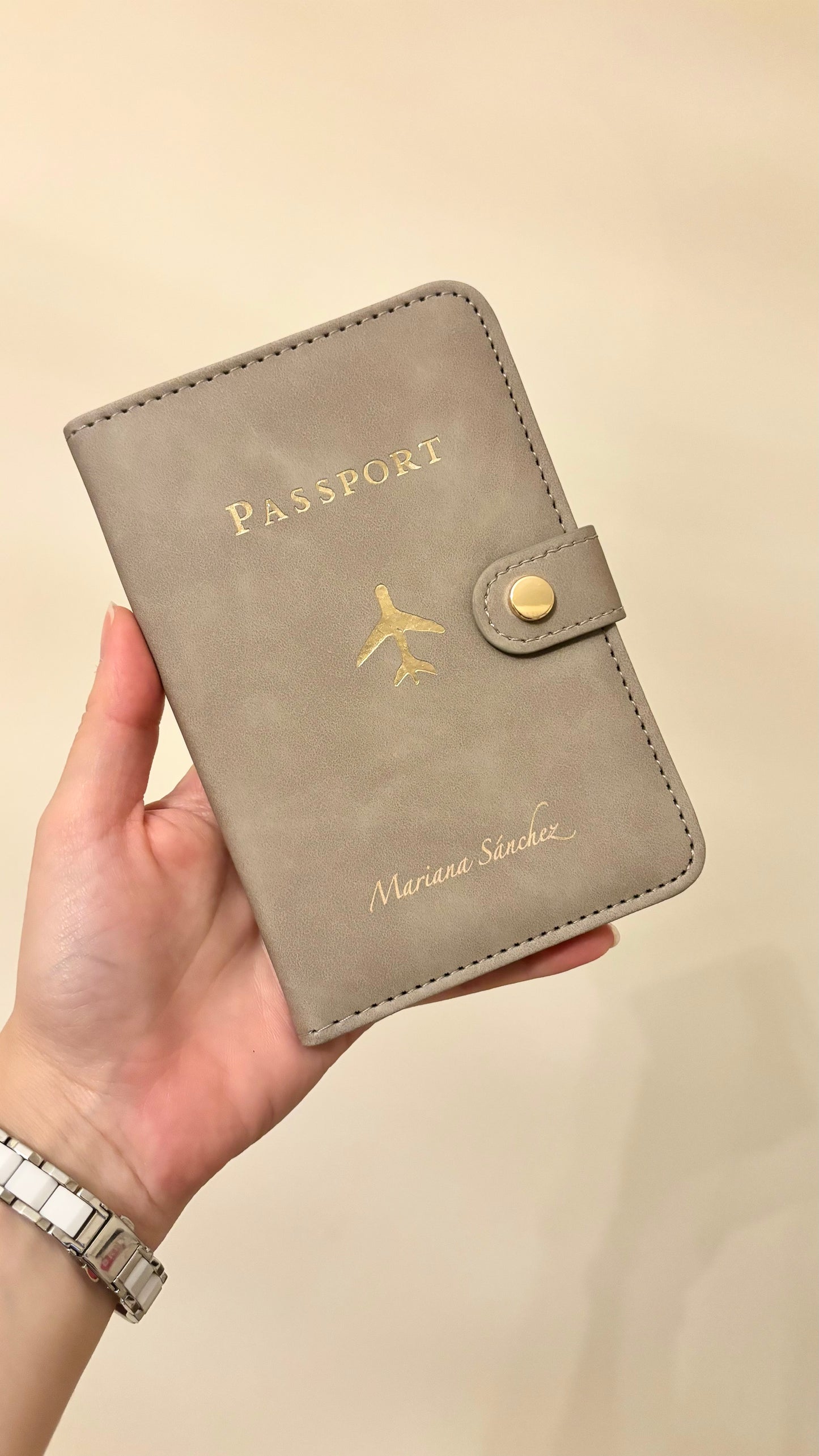 Portapasaporte Gris Mod.Gold