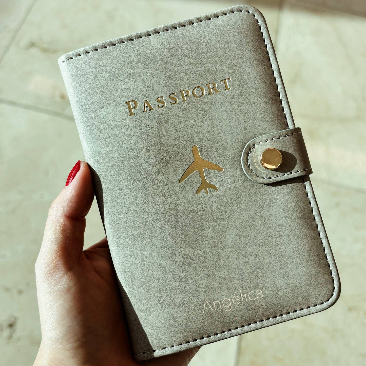 Portapasaporte Gris Mod.Gold