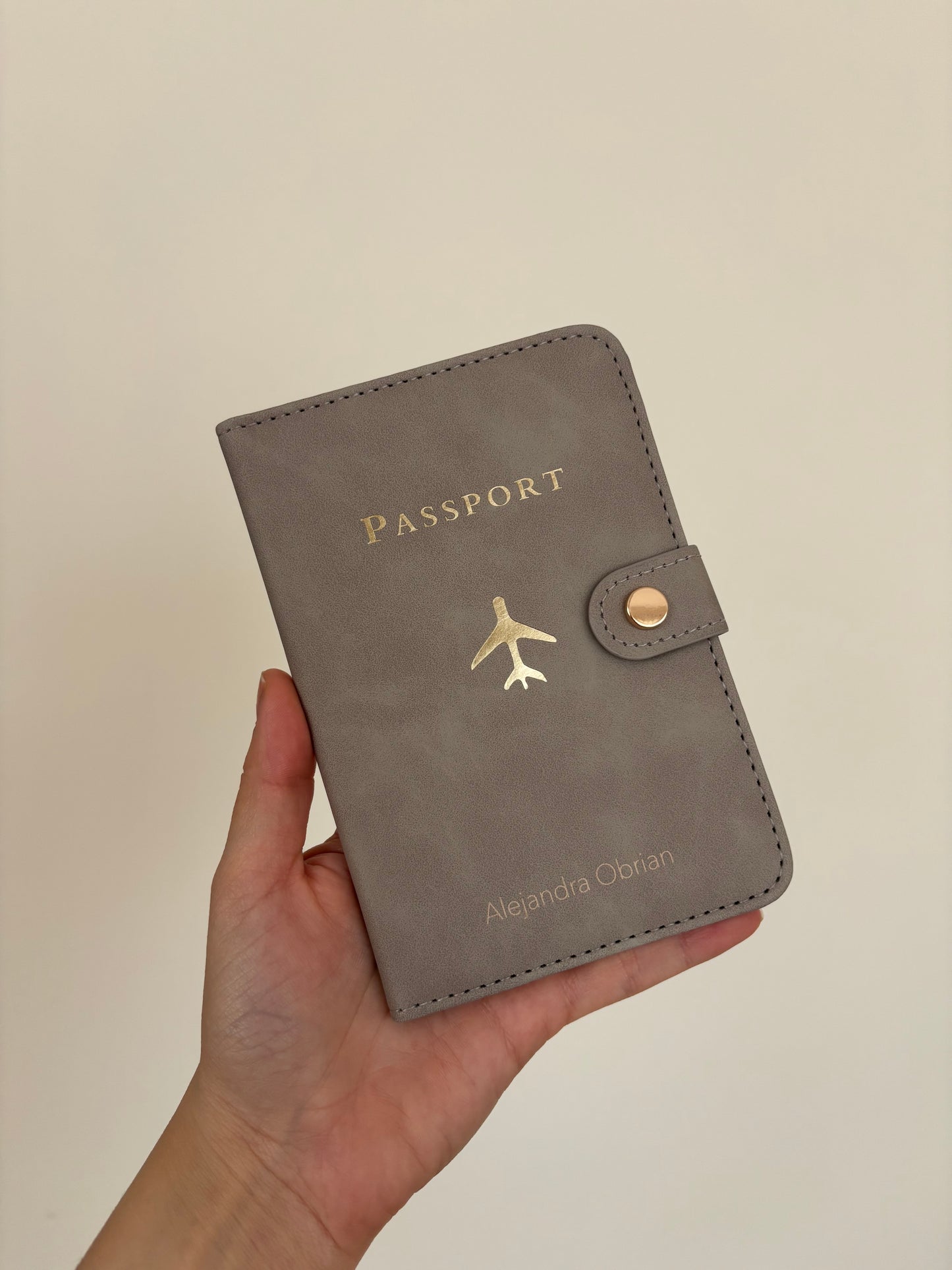 Portapasaporte Gris Mod.Gold