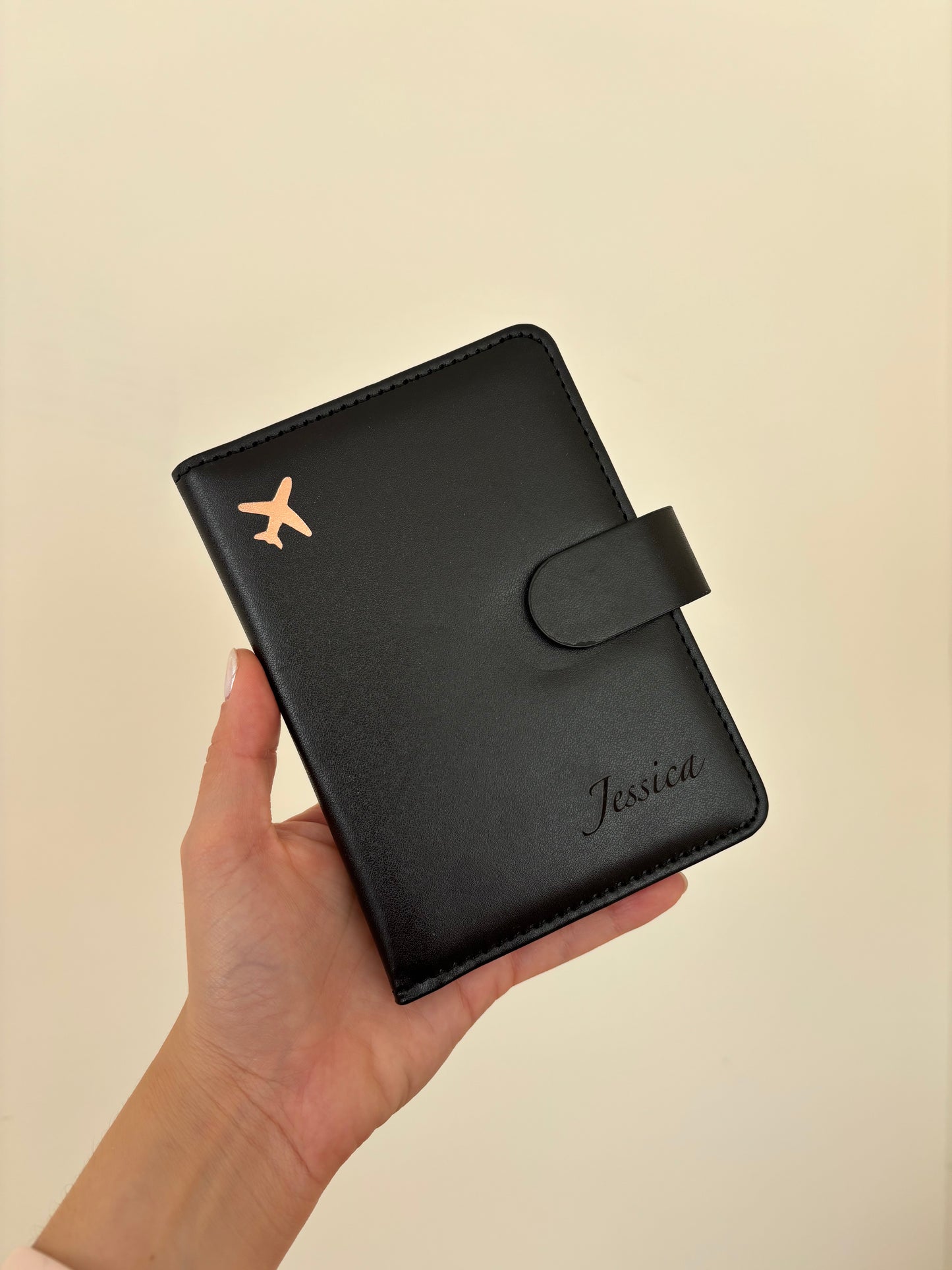 Portapasaporte Negro Mod.Avión