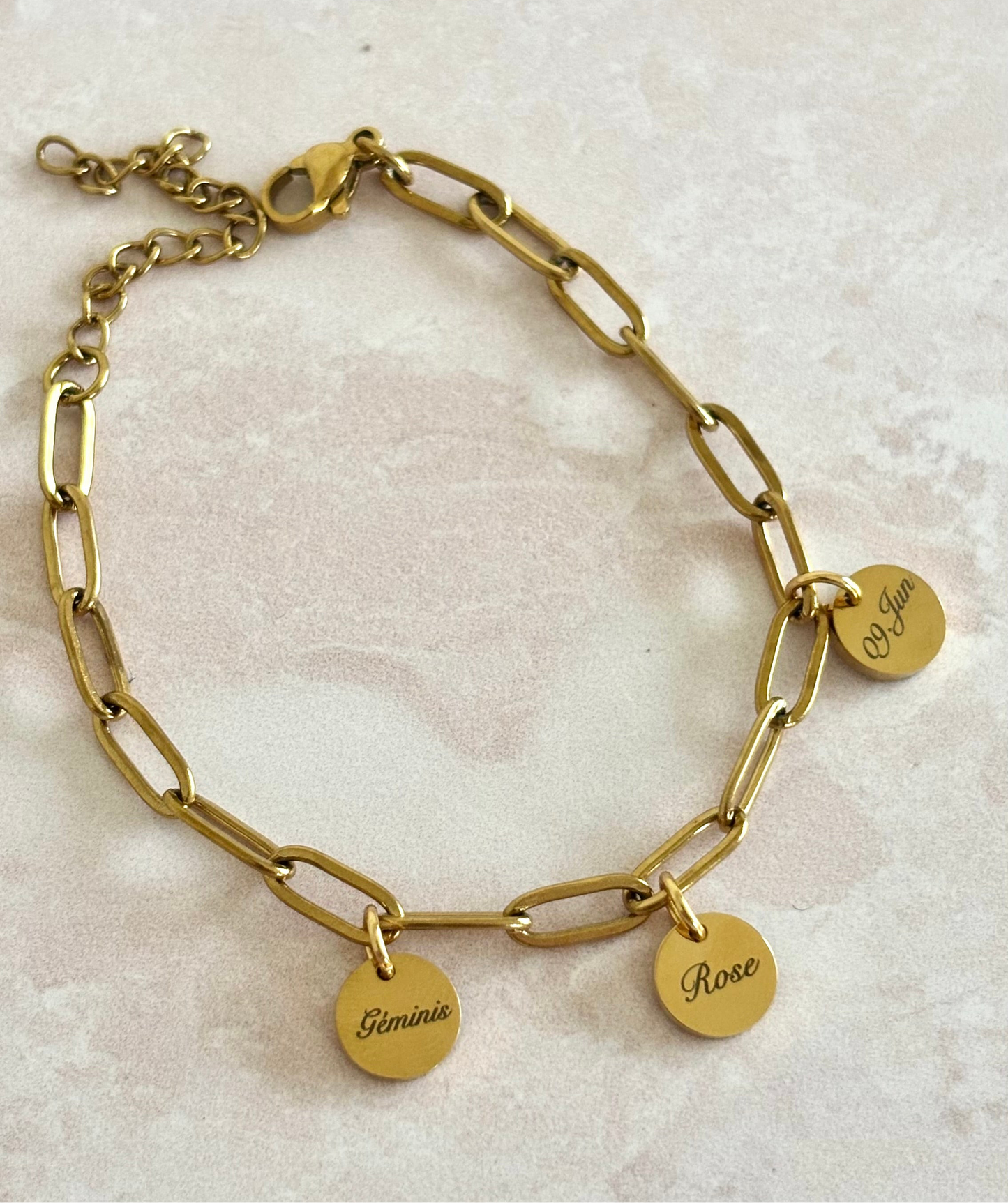 Pulsera Eslabones Dorado