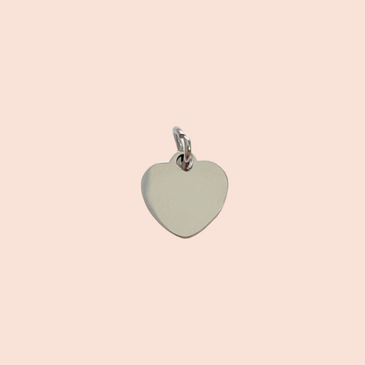 Plaquita Corazón Silueta Plateada