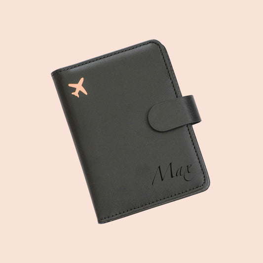 Portapasaporte Negro Mod.Avión