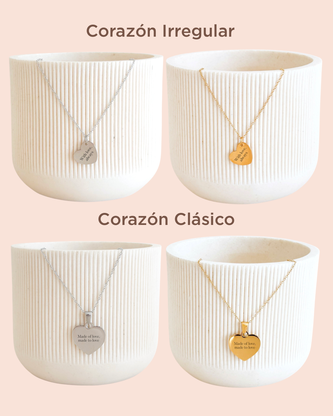 Collar Dije Corazón + Marco con foto en Tela